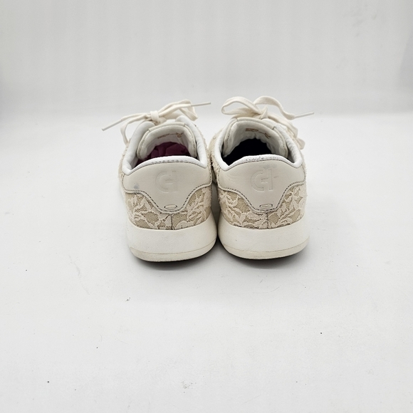 Cole Haan GrandPro Womens Tennis Shoes Floral Lace Sneakers Ivory Size 9.5 B - Picture 5 of 13